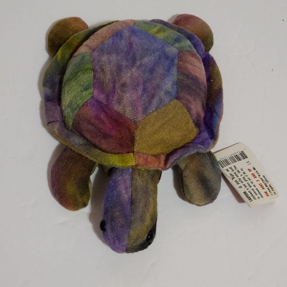 Kellytoy Beanpals Farm Yard Tuck the Turtle Multicolor Plush Bean Bag 8" New